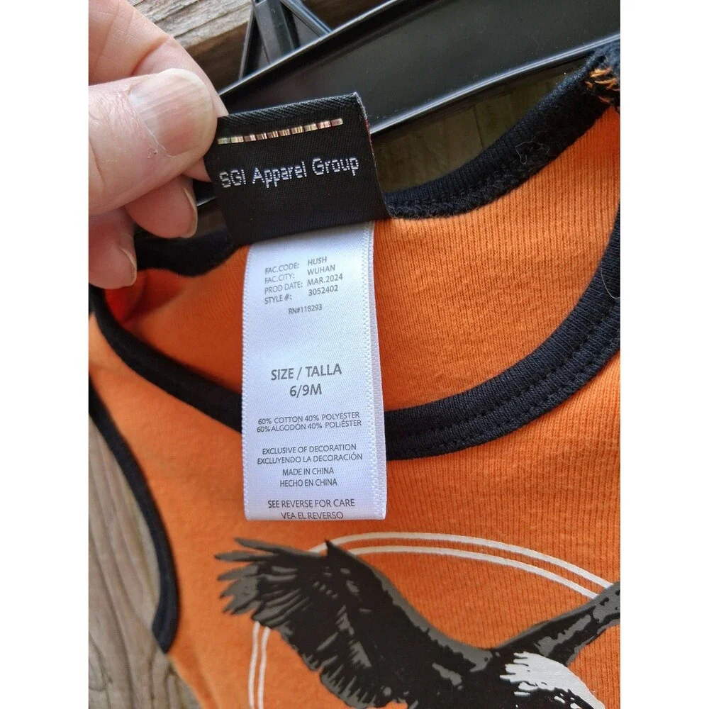 121 Harley Davidson Infant One Piece Romper Baby Boy 6/9M Orange 2024